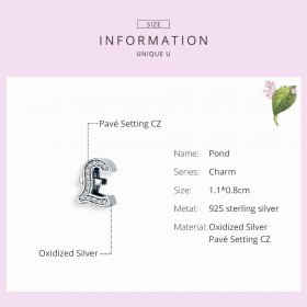 Silver Pound Sign Charm - PANDORA Style - SCC1269