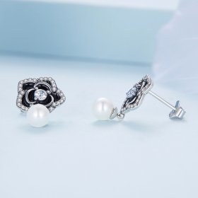 PANDORA Style Camellia Stud Earrings - BSE706
