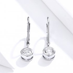 Pandora Style Silver Dangle Earrings, Spacer-Bead - SCE747