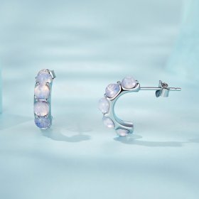 PANDORA Style Pink Glass Stud Earrings - SCE1452