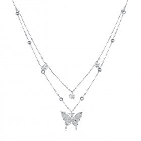 Pandora Style Double Chain Necklace - BSN308