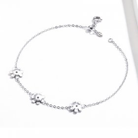 Silver Daisy Chain Slider Bracelet - PANDORA Style - SCB165