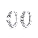 Pandora Style Silver Hoop Earrings, Infinity Symbol - SCE872