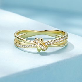 Pandora Style Golden Knot Ring - SCR896-B