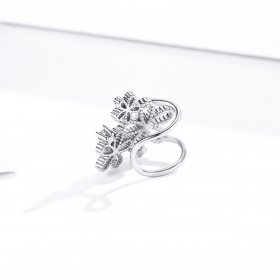 Pandora Style Silver Stud Earrings, Shining Flowers - SCE921