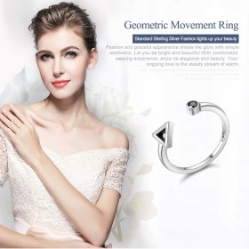 Silver Geometric Movement Ring - PANDORA Style - SCR144