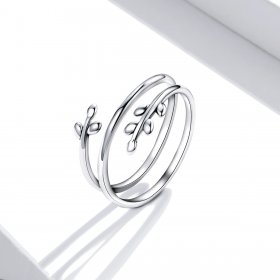 PANDORA Style Circles of Leaves Open Ring - SCR755