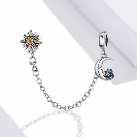 Pandora Style Silver Safety Chain Charm, Whole Universe - SCC1763