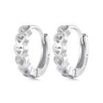 Pandora Style Heart-Shaped Hoop Earrings - BSE880