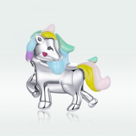Pandora Style Silver Charm, Rainbow Dash, Multicolor Enamel - SCC1500