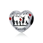 Pandora Style Silver Charm, Family Love, Multicolor Enamel - SCC1634
