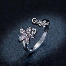 Pandora Style Silver Open Ring, Dazzling Daisy - BSR086