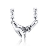 Pandora Style Silver Spacer Charm, Hand In Hand - SCC1700