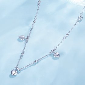 Pandora Style Heart-Shaped Tassel Necklace Choker - BSN359