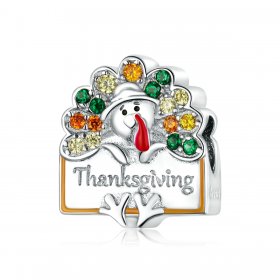PANDORA Style Thanksgiving Turkey Charm - BSC339
