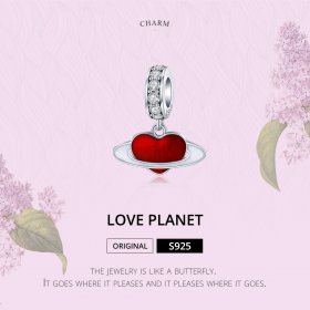 Pandora Compatible Silver Love Planet Dangle - SCC1165
