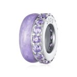 Pandora-style Purple Double Layer Silicone Spacer - BSC883-VT