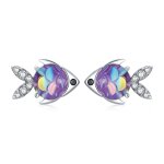 Pandora Style Silver Stud Earrings, Happy Little Fish - SCE1028