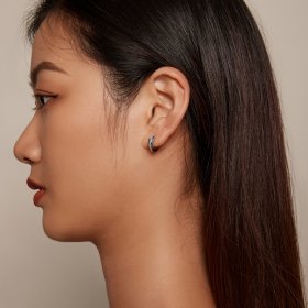 Pandora-inspired Feather Hoop Earrings - BSE882