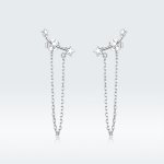 Pandora Style Silver Dangle Earrings, Starry - BSE361