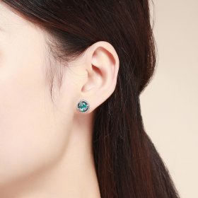 Silver Ocean Depths Stud Earrings - PANDORA Style - SCE496
