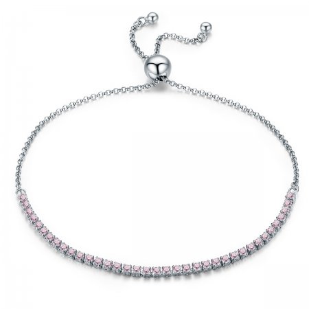 Silver Elegant Accompany Slider Tennis Bracelet - PANDORA Style - SCB045