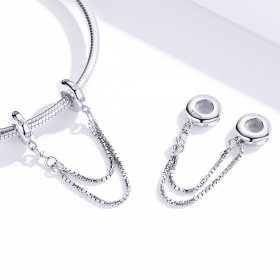 Pandora Style Silver Safety Chain Charm, Simple Chain - SCC1419
