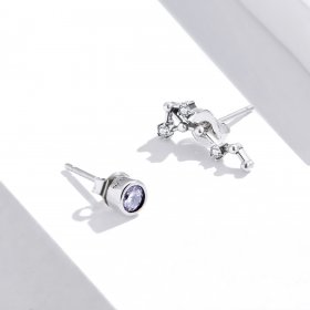 Pandora Style Silver Stud Earrings, Starry Sky - SCE912-8