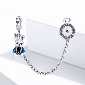 Pandora Style Silver Charm, Hare, Blue Enamel - SCC1443