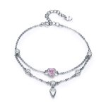 Silver Sweet Heart Chain Slider Bracelet - PANDORA Style - SCB090