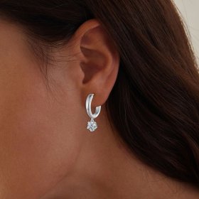 Pandora Style 0.5Ct Moissanite Hoop Earrings (Two Certificates) - MSE040