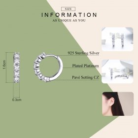 Silver Bright Time Hoop Earrings - PANDORA Style - SCE524