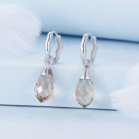 Pandora Style Luxurious Water Drop Hoop Earrings - BSE814