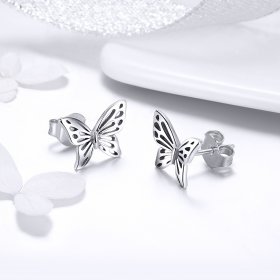 Silver Butterfly Dream Stud Earrings - PANDORA Style - SCE452