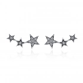 Silver Secrets of Stars Stud Earrings - PANDORA Style - SCE175