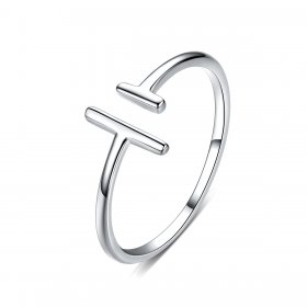 Pandora Style Silver Open Ring, Parallel Lines - SCR555