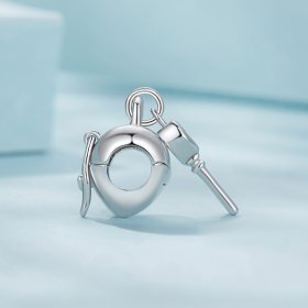 Pandora Style Heart Lock Key Charm - SCC2580