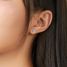 Pandora Style Silver Stud Earrings, Birthstone December - SCE862-12