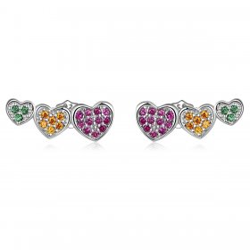 PANDORA Style Colorful Hearts Stud Earrings - BSE588