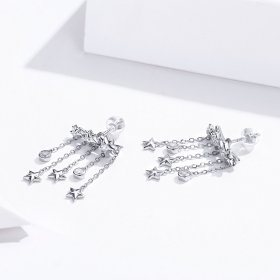 Pandora Style Silver Dangle Earrings, Shining Star - SCE700