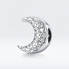 Pandora Style Silver Charm, Vine & Moon - SCC1604