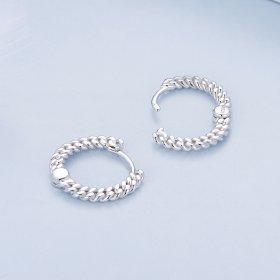 Pandora Style Chain Hoop Earrings - BSE906