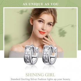 Silver Shining Girl Hoop Earrings - PANDORA Style - SCE515