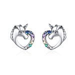 Silver Unicorn Stud Earrings - PANDORA Style - SCE611