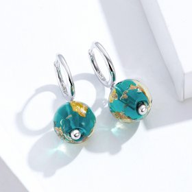 Pandora Style Silver Dangle Earrings, Dream Glass - SCE817