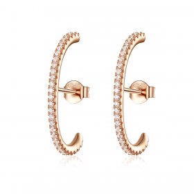 Rose Gold Elegant Radians Hoop Earrings - PANDORA Style - SCE548
