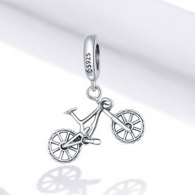 Pandora Style Silver Bangle Charm, Mountain Bike - BSC384