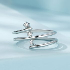 Pandora Style Multi-Layered Star and Moon Ring - SCR970