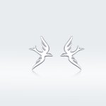 Pandora Style Silver Stud Earrings, Spring Swallow - BSE302