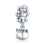 Pandora Style Silver Bangle Charm, Swing The Kitten - SCC1871